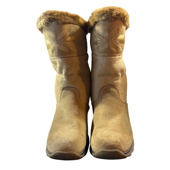 Sporto Polartec Women's Faux Fur Suede Lined Winter Boots Size 8 Beige - Picture 2 of 9